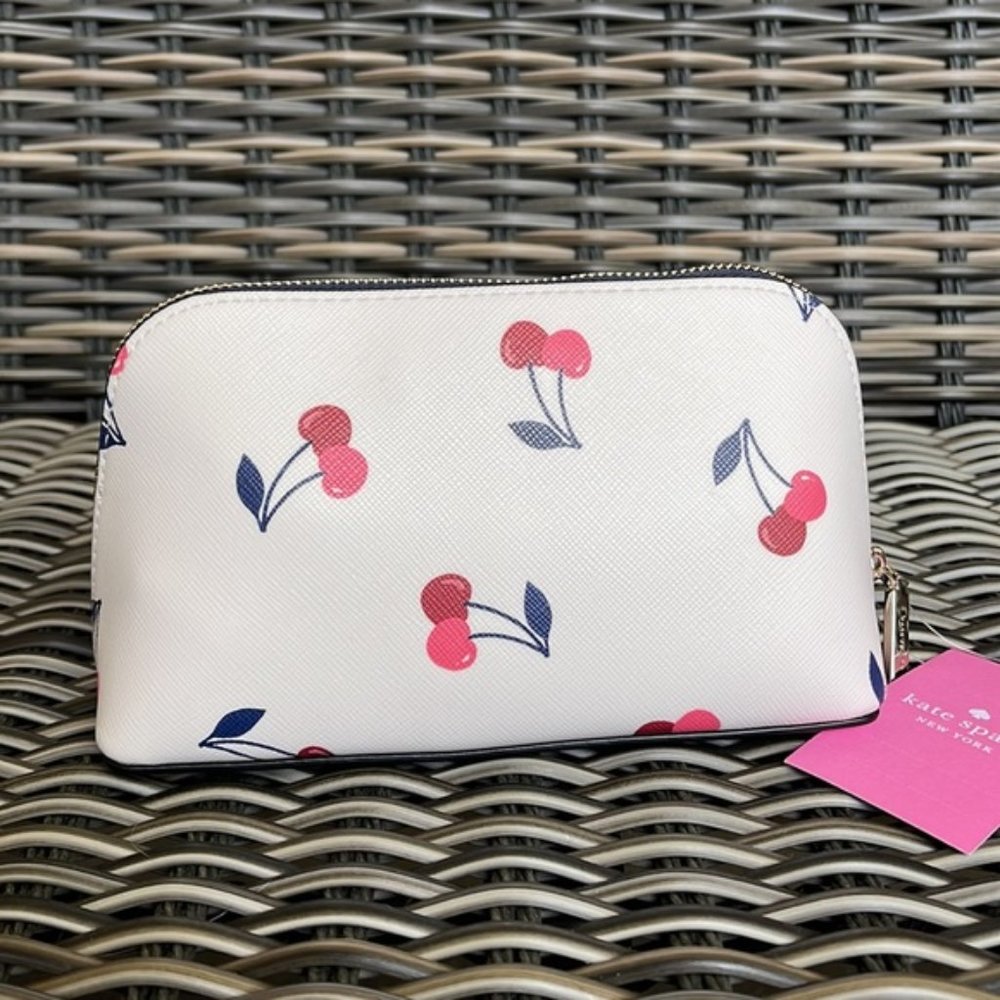 Kate Spade Dancing Cherrie Small Cosmetic Case Cream Multi - Picture 12 of 15